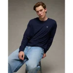 AE Lightweight Icon Long-Sleeve T-Shirt - Rich Navy