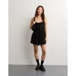 AE Ruffle Babydoll Romper - Black