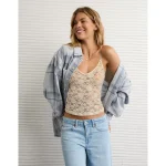 AE Velvet Trim Cami - Chalk