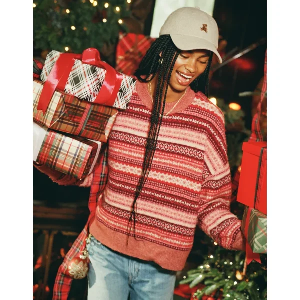 AE Whoa So Soft Classic Crew Neck Sweater - Red