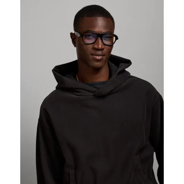 AE77 Premium Cropped Hoodie - Black