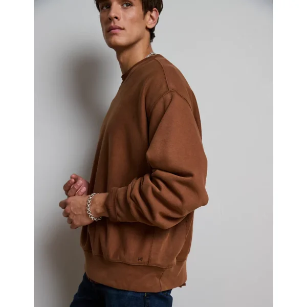 AE77 Premium Fleece Crew Neck Sweatshirt - Brown