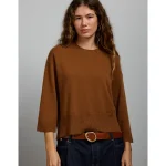 AE77 Premium Oversized Cashmere Sweater T-Shirt - Orange