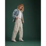 AE77 Premium Pleated Cargo Pant - Cream