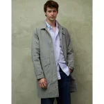 AE77 Premium Relaxed Striped Poplin Button-Up Shirt - Blue