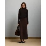 AE77 Premium Satin Slip Skirt - Dark Brown