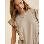 Aerie Flutter Sleeve T-Shirt - Stone Harbor