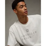 AE Boxy 24/7 Graphic T-Shirt - Heather Frost