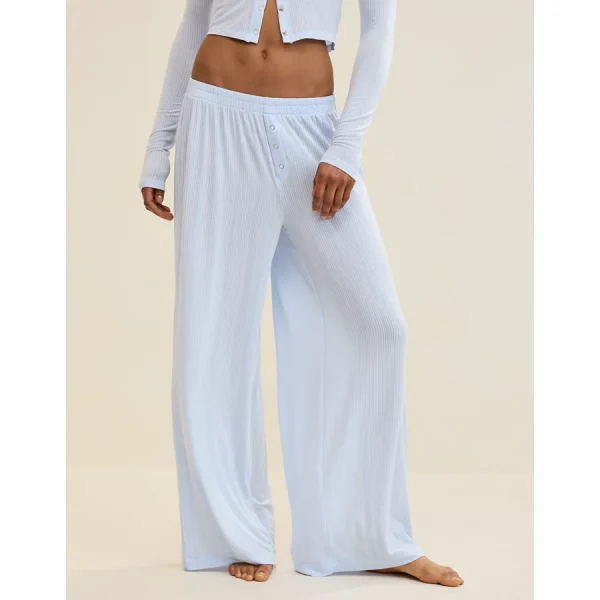 Aerie Superchill® Modal Rib Trouser PJ - Eyelet Blue