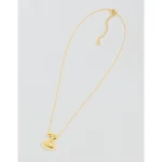 Athra Bubble Letter Necklace - Gold