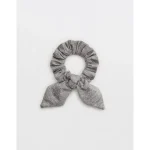 OFFLINE By Aerie The Hugger Bow Scrunchie - Medium Heather Gray