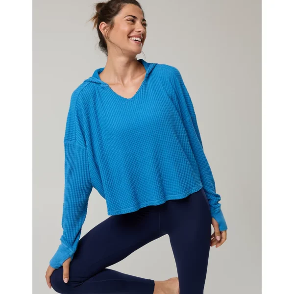 OFFLINE By Aerie Wow! Waffle Hoodie - Sky Blue