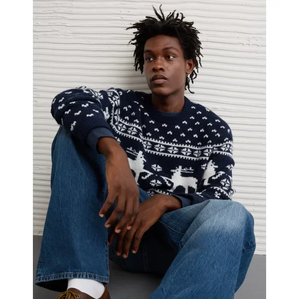 AE Cozy Cabin Fairisle Sweater - Night Time Navy