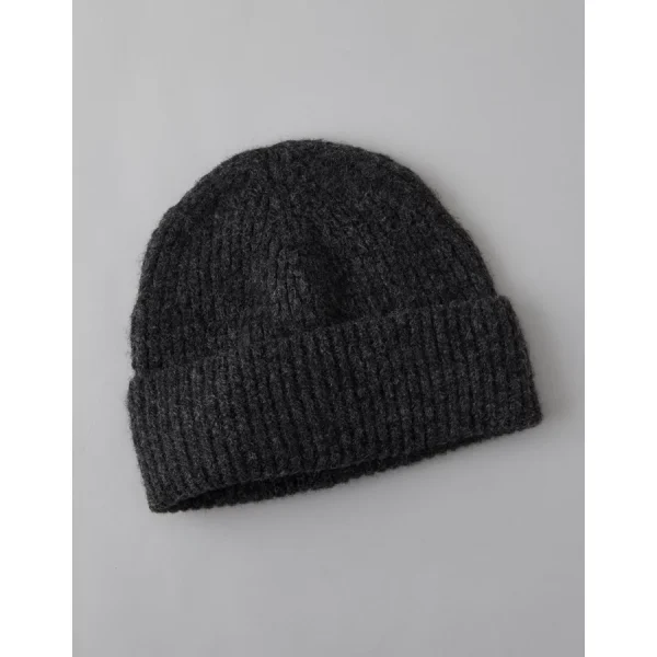 AE Cozy Shaker Stitch Beanie - Charcoal Heather Gray