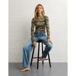 AE Long Sleeve Cozy Crew Neck T-Shirt - Olive