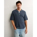 AE Pique Sweater Polo Shirt - Rich Navy