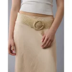 AE Wide Raffia Belt - Natural