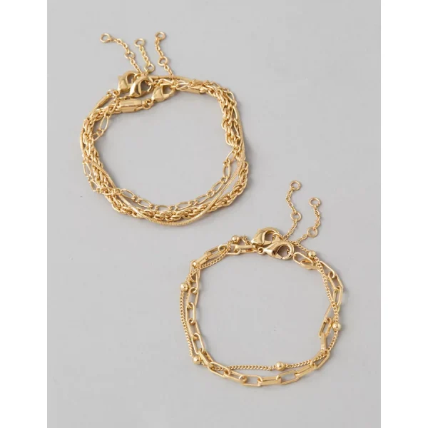 AEO Gold-Tone Bracelets 5-Pack - Gold