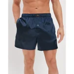 AEO Men's Solid Satin Pocket Boxer Short - Navy
