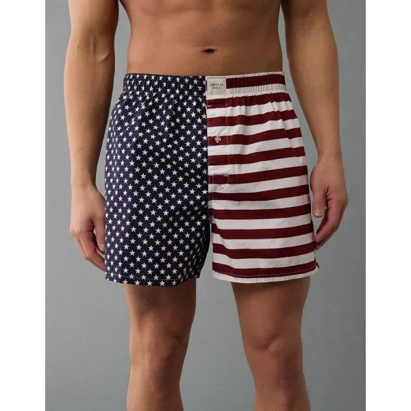 AEO Men's USA Stars & Stripes Stretch Boxer Short - Navy