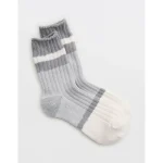 Aerie Colorblock Marled Crew Socks - Silver