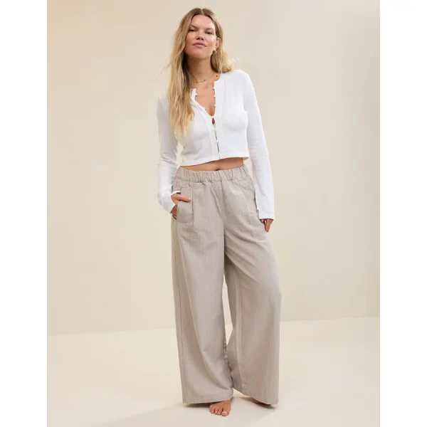 Aerie Stripe Trouser - Stone Harbor
