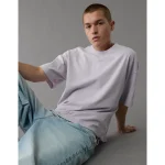 AE Boxy Sueded Jersey T-Shirt - Purple