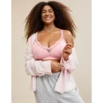Superchill Pointelle Padded Triangle Bralette - Club Pink