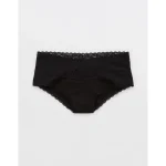 Superchill Vintage Lace Cotton Cheeky Underwear - True Black