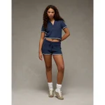 AE Crochet Sweater Striped Short - Midnight