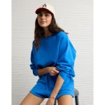 AE Everyday Luxe Crew Neck Sweatshirt - Rich Sapphire