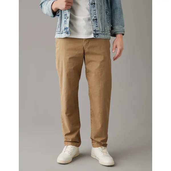 AE Flex Relaxed Straight Lived-In Khaki Pant - Toasted Almond