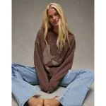 AE Halloween Graphic Sweatshirt - Brown