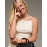 AE High Square Neck Tank Top - Cream