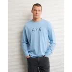 AE Icon Long-Sleeve T-Shirt - Light Blue