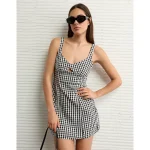 AE Linen-Blend Cut-Out Mini Dress - White