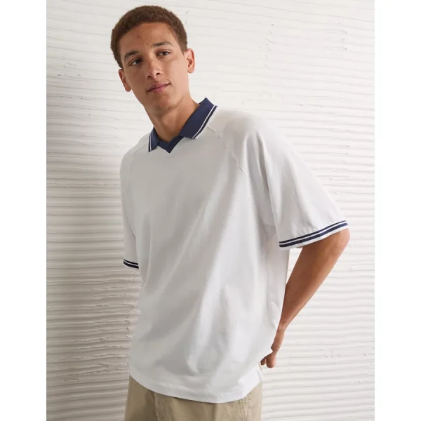 AE Soccer Polo Shirt - White Washed