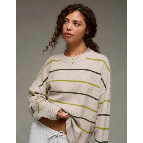 AE Whoa So Soft Classic Crew Neck Sweater - Green