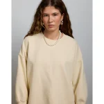 AE77 Premium Puff Sleeve Sweatshirt - Cream