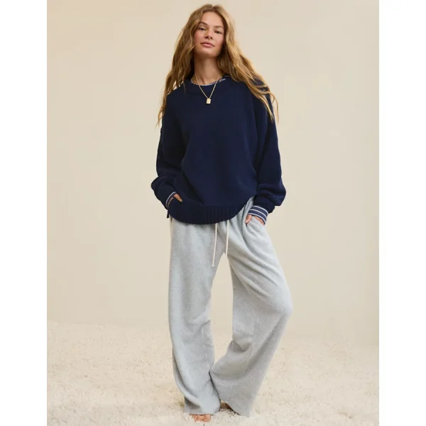 Aerie Like Candy Crew Sweater - Navy