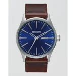 Nixon Sentry Leather Watch - Blue