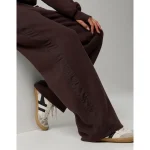 OFFLINE By Aerie Cloud Fleece Nylon Track Trouser - Deep Earth