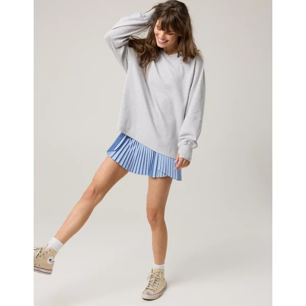 OFFLINE By Aerie Pique Long Sleeve T-Shirt - Medium Heather Gray