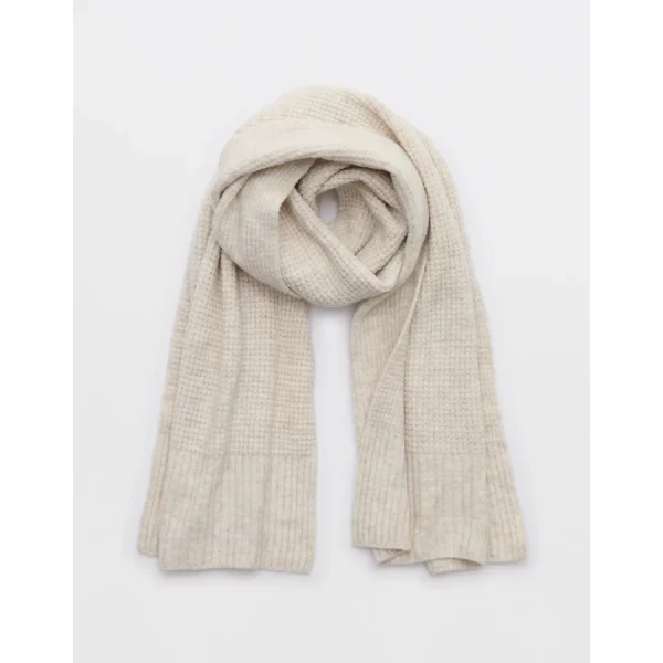 OFFLINE By Aerie Waffle Blanket Scarf - Heather Frost