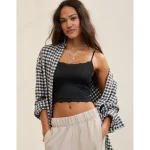 Show Off Shine Lace Tank Top - True Black