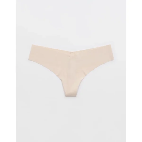SMOOTHEZ No Show Thong Underwear - Soft Satin