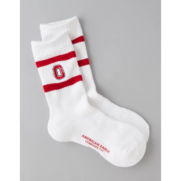 AE Ohio State Buckeyes Crew Socks - White