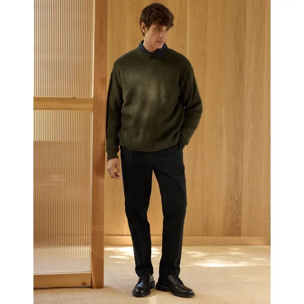 AE77 Premium Alpaca-Blend Sweater - Olive
