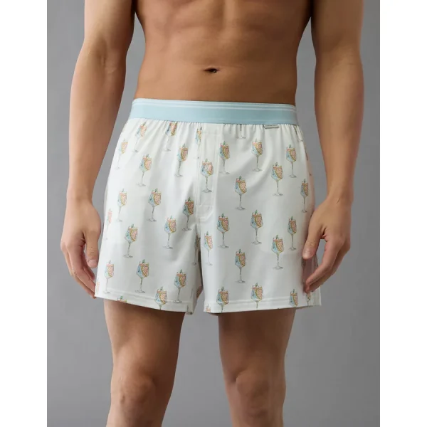 AEO Men's Spritz Ultra Soft Pocket Boxer Short - White