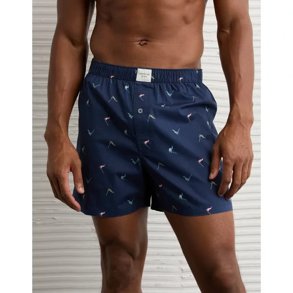 AEO Ski Flags Stretch Boxer Short - Navy